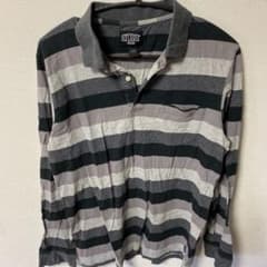 stussy 長袖　ボーダーポロシャツ　希少のサムネイル
