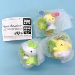 サンリオよつばのクローバーマスコット〈ウサハナ・キティ・ポムポムプリン〉3個のサムネイル