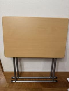 大阪市直接引き渡しのみ】折りたたみ式 サイドテーブル 木製天板