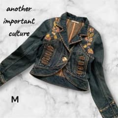 アナザーインポータントカルチャー 刺繍デニムジャケット M インディゴ