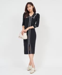 ROYAL PARTY ブラックニットワンピース Fサイズのサムネイル
