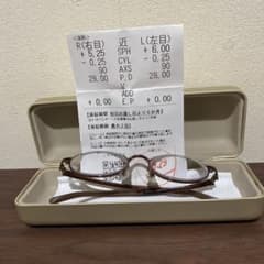度付きメガネ R:+5.25 L:+6.00 ブラウン　　美品 m24251950386_1.jpg?1729649909