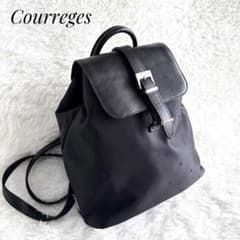 Courreges クレージュ リュック ブラック　ナイロンとレザー