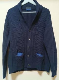シップス　ショールカーディガン　ネイビー