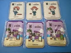 6 점 세트 홍차 꽃전 TinyTAN 카드 케이스 BTS
