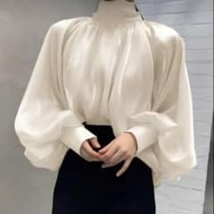 SHEIN ハイネック ロングスリーブ ブラウスのサムネイル