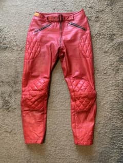 Lewis Leathers レザー パンツ レッド - メルカリ