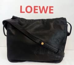 AVE14 ロエベ 極美品 アナグラム 巾着ショルダーバッグ ゴールド金具 