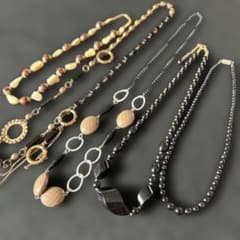 5点セット】ヴィンテージ ネックレス まとめ売りシック オニキス風