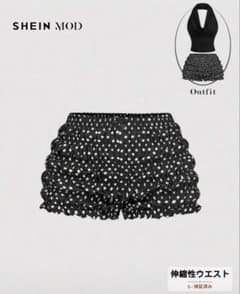 SHEIN MOD ドット柄 フリル ミニショートパンツのサムネイル