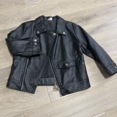 黒 合成皮革 ライダースジャケット 120cm 新品のサムネイル