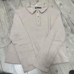 ZARA ベージュ 長袖ニットポロのサムネイル