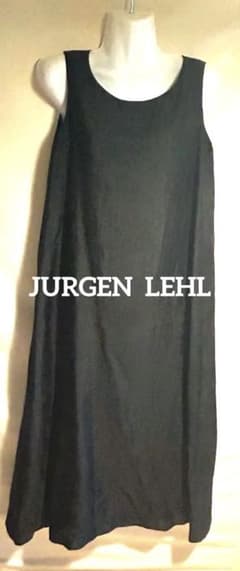 JURGEN LEHL ブラックシルク ノースリーブワンピース - メルカリ
