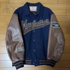 US.COMPANY SUPPLY スタジャン ネイビー ブラウンのサムネイル