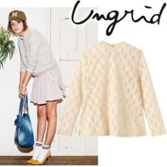 値下げ♡ᵎUngrid スタンドカラーレースブラウスのサムネイル