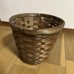 ハンドメイド　木製　バスケット　籠カゴのサムネイル