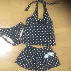 女の子♡美品 ドット柄 水着 3点セット(150)のサムネイル