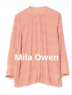MilaOwen スタンドカラーマジョリカプリーツブラウス Mila Owen - MilaOwen スタンドカラーマジョリカプリーツブラウスの