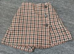 GU　チェック柄スカート風ハーフパンツ 140㎝のサムネイル