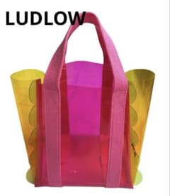 LUDLOW ラドロー PVC トートバッグ ピンク×イエロー スカラップ LUDLOW ラドロー PVC トートバッグ ピンク×イエロー スカラップ - メルカリ