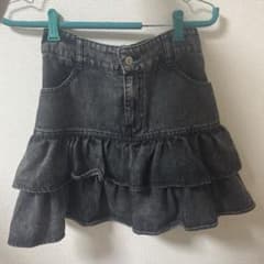 デニムフリルミニスカート ブラックのサムネイル