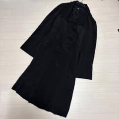 ✨【AKI Tokyo】高級シルク100% デザインロングコート ブラック 黒⁠のサムネイル