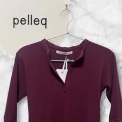 【新品・タグ付き】pelleq ぺレック5分袖 キーネック リブニット SALEのサムネイル