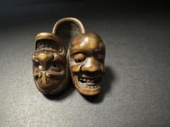 【根付(netsuke)】3面の顔の根付　木製　江戸時代 根付(netsuke)】3面の顔の根付 木製 江戸時代 - メルカリ