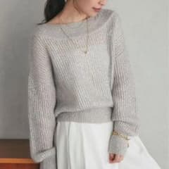la boutique bonbonキッドモヘアラメクロップドニットのサムネイル