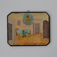 1896年 メキシコ Ex-voto エクスボト 奉納画 民衆絵画 木板 1896年 メキシコ Ex-voto エクスボト 奉納画 民衆絵画 木板 - メルカリ