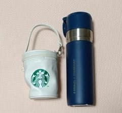 スターバックス ステンレスボトルSTANLEYネイビー　473ml/カップポーチのサムネイル