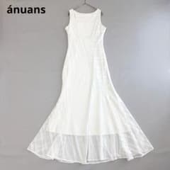 25SS ánuans アニュアンス ジオメトリックレースパネルワンピース M
