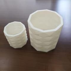 植木鉢 2個セット 幾何学模様 ホワイトのサムネイル