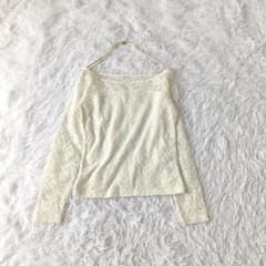 pinron club レイヤード総レース長袖Tシャツカットソー M 白系のサムネイル