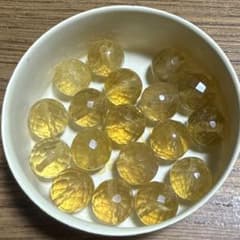天然石 ゴールデンカルサイト10ミリ64面カットビーズ ハンドメイド素材 - 2