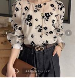 thevon 花柄オーガンジーブラウス アイボリーのサムネイル