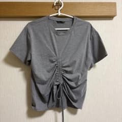 フロントギャザー 半袖Tシャツ グレーのサムネイル