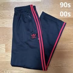 adidas アディダス 70s ヴィンテージ ジャージ トラックパンツ 黒赤 アディダス 黒 ブラック ジャージ| ビンテージ古着屋Feeet 通販 名古屋