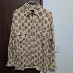 希少。ORGANZAparis。シルク。ベアー。ジップアップ。シャツジャケット