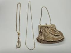 GLOMESH(グロメッシュ)がま口ポーチと　メッキネックレス　セットのサムネイル