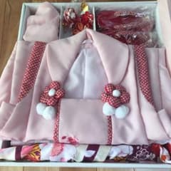 小町ブランド 七五三 お正月 3歳 被布セット ピンク 届いてすぐ着れますのサムネイル