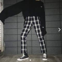 韓国風 チェックズボンのサムネイル