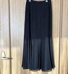 ミセス　黒 ロングフレアスカート シンプル　11号