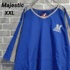Majestic】半袖ナイロンプルオーバー ピステ ブルー US古着 - メルカリ