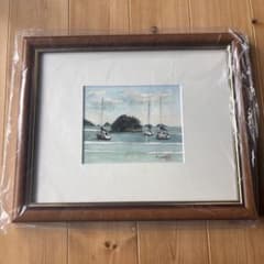 水彩画 松島観光船桟橋前 額縁入り - メルカリ
