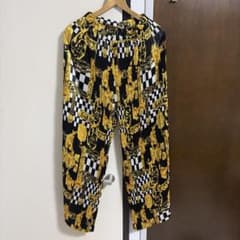 JUNYA WATANABE ワイドパンツ S 黒・金・白のサムネイル