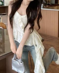 SHEIN ヴィンテージ　アシンメトリー　フリル キャミソール　61048826のサムネイル