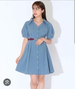 REDYAZEL★青色ボタン前開きミニワンピースのサムネイル