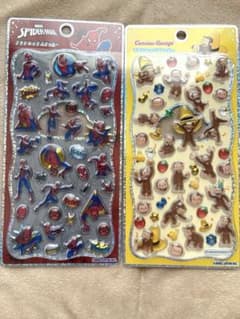 Spider-Man & Curious George Petit Drop Sticker Set (2 pieces)