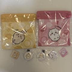 ちいかわ くら寿司　巾着 缶バッジ マグネットセットのサムネイル